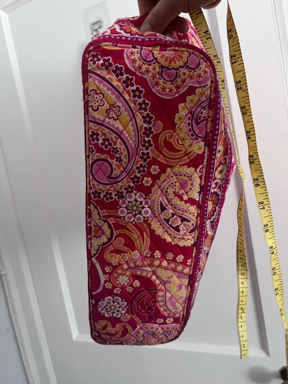 Vera Bradley Raspberry Fizz Quilted Paisley Print Tote Bag in Magenta Vintage - Picture 10 of 10